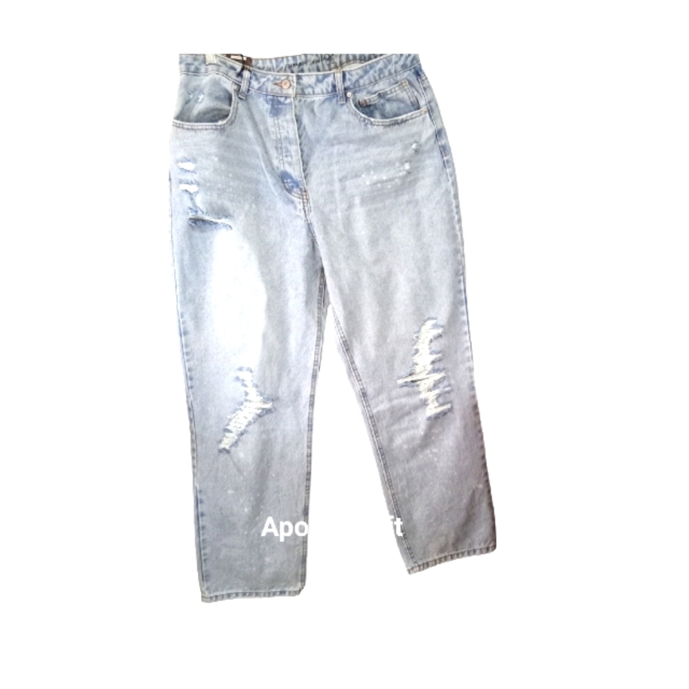 NWT NOBO Acid wash distressed jeans Sz 13 button up